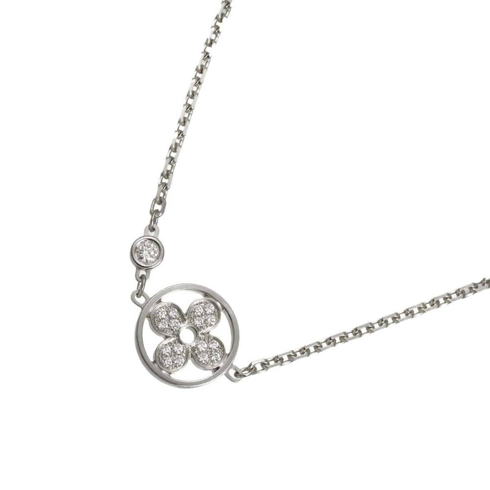 Louis Vuitton Idylle Blossom Diamond Necklace, 40cm, 18K White Gold (750)